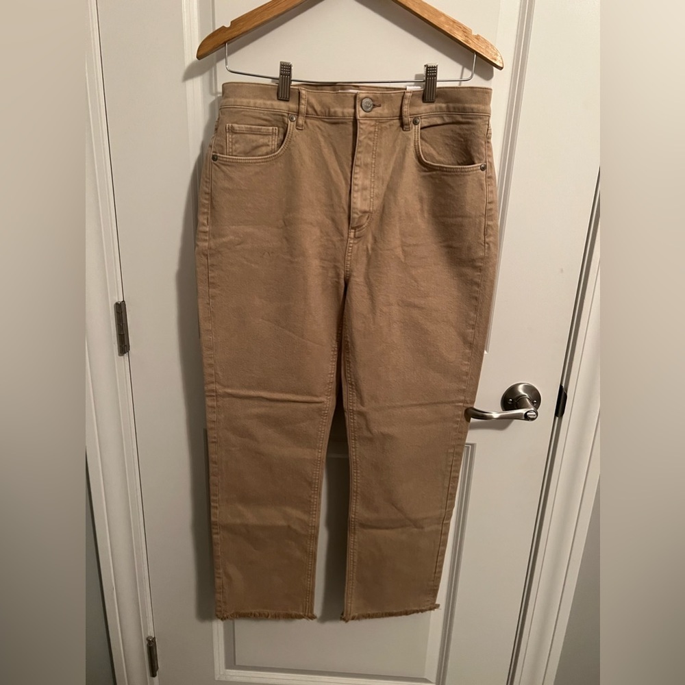 LOFT high waist, cropped, khaki pants